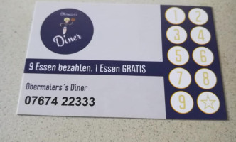 Obermaier´s Diner menu