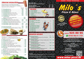 Milo's Pizza&döner menu