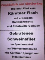 Gasthaus Bacher menu