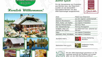 Schwarzseehutte menu