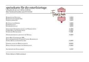 Landgasthaus Fürnschuss menu