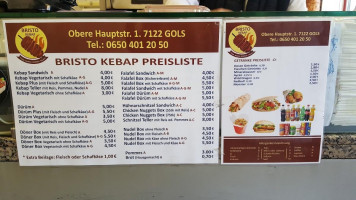 Kebap Stand menu