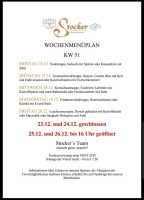 Gasthof und Wellnesshotel Stocker menu