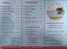 Pizzeria Adria menu