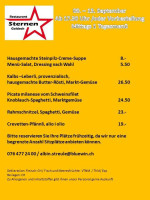 Sternen menu