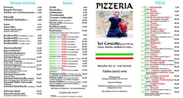 Pizzeria bei Concetto menu