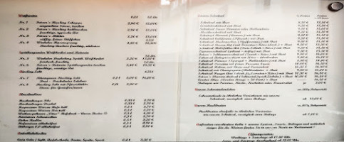 Fetzer's Weinstübchen menu