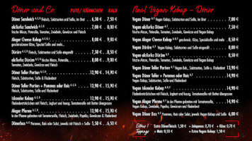 Alagar Kebap menu