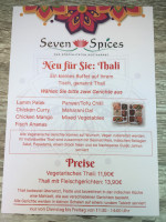 Seven Spices menu