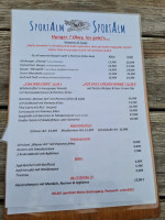 Sportalm menu