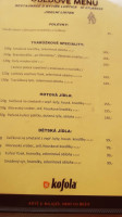 Pivnice U Rytíře menu