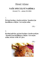 Restaurace Alster menu