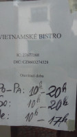 Vietnamské Bistro menu