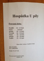 Hospůdka U Duba menu