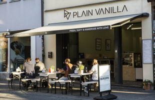 Plain Vanilla Burger outside