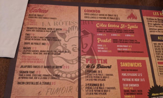 The Yard menu