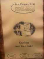 Zum Unteren Krug menu