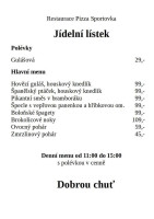 Restaurace Sportovní Chata menu