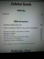 Restaurace Sportovní Chata menu