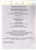 Cottage Logis Hôtel menu