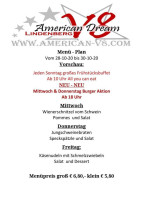 V8 American Dream menu