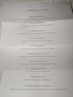 Sparkling Bistro menu