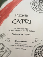 Pizzeria Capri menu