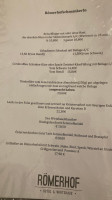 Hotel-Römerhof menu