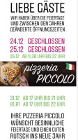 Pizzeria Piccolo Ulmbachtalsperre menu