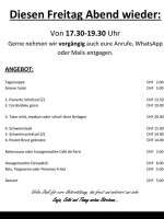 Maggenberg menu