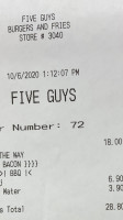 Five Guys menu