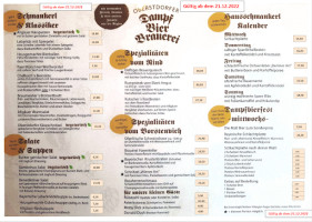 Oberstdorfer Dampfbierbrauerei menu