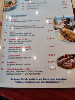 Griechisches Kellari menu