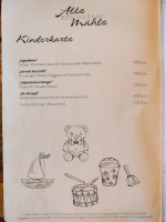 Alte Mühle menu