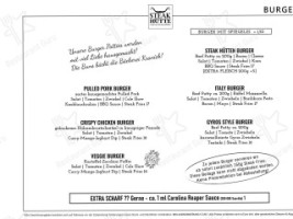 Steak HÜtte Batruel menu