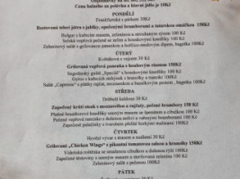 Hospoda U Šimla menu