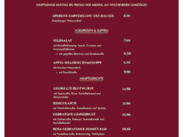 Weinberg menu