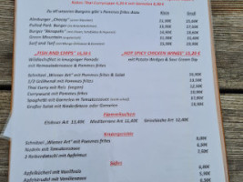 Sportalm menu