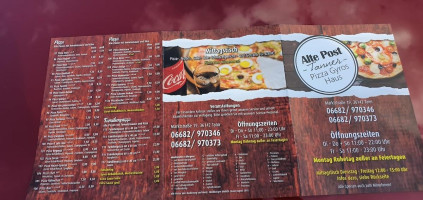 Alte Post Tanner Pizza Döner Haus menu