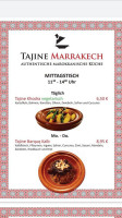 Tajine Marrakech menu