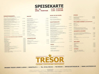 Tresor Cafebar, Cocktailbar, Restaurant